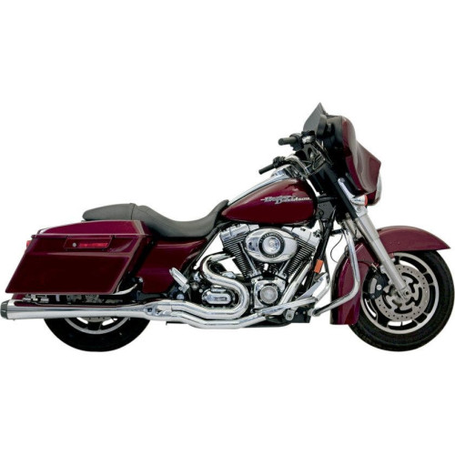PartzBiz HD: 4416420-Bassani Chrome B4 2-1 Stepped Header Exhaust System Megaphone 95-16 Harley FLH/T | FLH-747