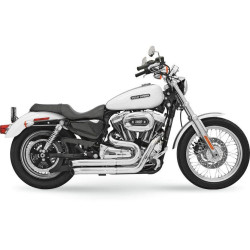 PartzBiz HD ds18001171 - Bassani Chrome Firepower Firesweep 2:2 Exhaust for Harley XL 04-13 Mid Controls | 14113D