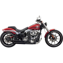PartzBiz HD DS18001601 - Bassani Black Pro Street Turn Out Exhaust Harley Softail Breakout Rocker | 1S33DB