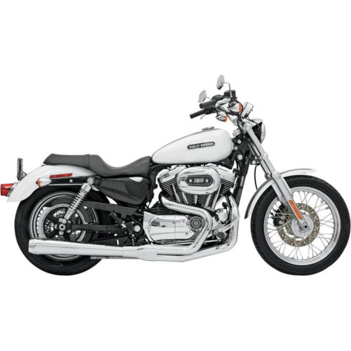 PartzBiz HD: 4416390-Bassani Chrome Road Rage 2 Into 1 Long Muffler Exhaust Harley Sportster XL 04-13 | 14111J