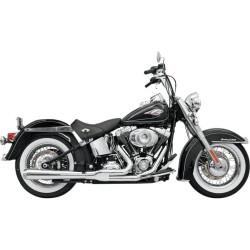 PartzBiz HD DS18001151 - Bassani Chrome Road Rage 2 Into 1 Long Megaphone Exhaust Harley Softail 86-16 | 12111J