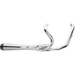 PartzBiz HD DS18001596 - Bassani Chrome Road Rage 2 Into 1 Short Exhaust Harley FXR 84-00 w/ Pegs | 1FXR2