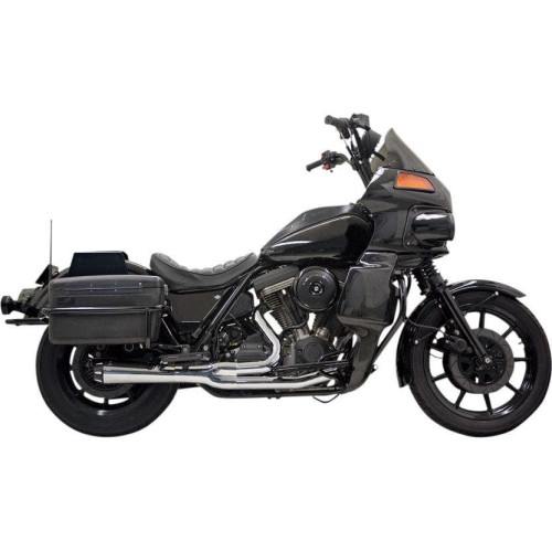 PartzBiz HD: 4416397-Bassani Chrome Road Rage 2 Into 1 Short Exhaust Harley FXR 84-00 w/ Boards | 1FXRF