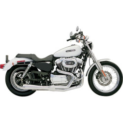 PartzBiz HD ds18001272 - Bassani Chrome Road Rage 2 Into 1 Short Upswept Muffler Exhaust Harley XL 04-13 | 14112J