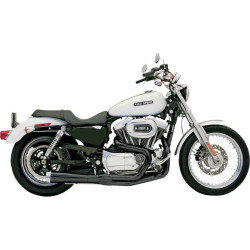 PartzBiz HD ds18001271 - Bassani Black Road Rage 2 Into 1 Short Upswept Muffler Exhaust Harley XL 86-03 | 14222J