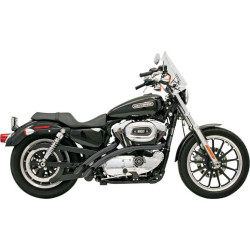 PartzBiz HD ds18001253 - Bassani Black Radial Sweeper 2:2 Exhaust w/o Heat Shields Harley XL 86-03 | XL-FF12B