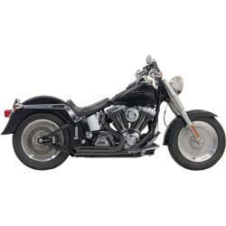 PartzBiz HD ds18001509 - Bassani Black Pro Street Turn Out 2:2 Exhaust w/ Heat Shields Harley Softail | 1S24DB