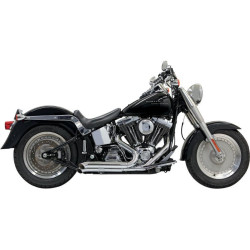 PartzBiz HD ds18001508 - Bassani Chrome Pro Street Turn Out 2:2 Exhaust w/ Heat Shields Harley Softail | 1S24D
