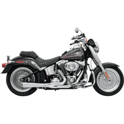 PartzBiz HD DS18001299 - Bassani Chrome Road Rage 2 Into 1 Short Megaphone Exhaust Harley Softail 86-16 | 12112J