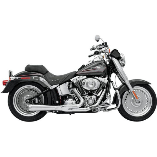 PartzBiz HD: 4416370-Bassani Chrome Road Rage 2 Into 1 Short Megaphone Exhaust Harley Softail 86-16 | 12112J