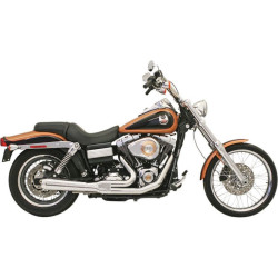 PartzBiz HD ds18001280 - Bassani Chrome Road Rage 2 Into 1 Short Upswept Stepped Exhaust Harley FXD 06-16 | 13112J