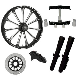 PartzBiz HD EXILE-SNGL-ECL-KIT-23PCKG - Exile Eclipse 23" Wheel Tire Single Side w/ Raked Triple Trees Lowers & Sliders | EXILE-SNGL-ECL-KIT-23PCKG