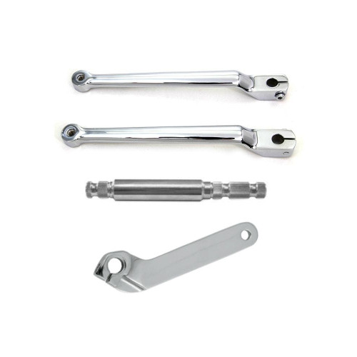 PartzBiz HD: 4416381-Extended 9-3/4" Chrome Heel Toe Splined Shift Lever Set w/ Shaft & Inner Cover 86-18