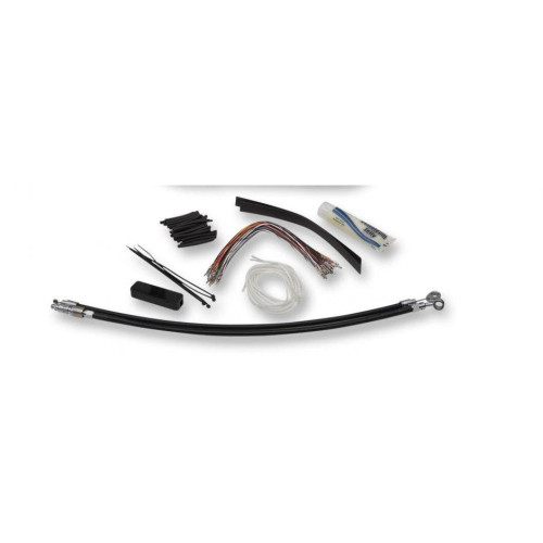 PartzBiz HD: 4416329-Fat Baggers 14" EZ Install Black Extended Cables Install Kit Harley FLH 08-13 | 109114-B