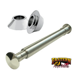 PartzBiz HD FBI119-14 & RCHD-SPCR-2C - Fat Baggers FBI Chrome Flush Mount 25mm Axle w/ Chrome Wheel Spacers 14-18 FLH/T