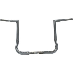 PartzBiz HD FBI-705014 - Fat Baggers Inc 1-1/4 EZ Install Flat Top Handlebar 12 inch Rise Harley 88-Up