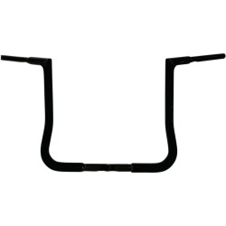 PartzBiz HD FBI-705014-B - Fat Baggers Inc 1-1/4 EZ Install Flat Top Handlebar Black 14 inch Rise Harley 88-Up