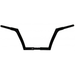 PartzBiz HD FBI-708010-B - Fat Baggers Inc Black 1-1/4" EZ Install 10" Flat Top Handlebar Harley Softail Dyna 07-17