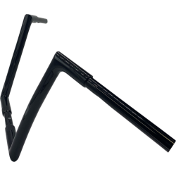 PartzBiz HD FBI-708012-B - Fat Baggers Inc Black 1-1/4" EZ Install 12" Flat Top Handlebar Harley Softail Dyna 07-17