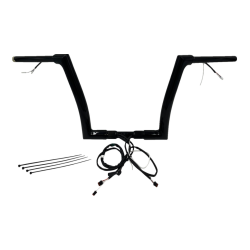 PartzBiz HD FBI-612912-B - FBI Black 12" Flat Top Plug n Play EZ 1-1/2" Handlebar Kit Harley 21-23 FLTRX/S; FLTRU | 612912-B