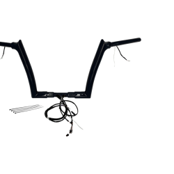PartzBiz HD FBI-812912-B - FBI Black 12" Pointed Top Plug n Play EZ 1-1/2" Handlebar Kit Harley 21-23 FLTRX/S FLTRU | 812912-B