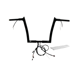 PartzBiz HD FBI-902912-B - FBI Black 12" Pointed Top Plug n Play EZ 1-1/4" Handlebar Kit Harley 16-23 FLTRX/S | 902912-B