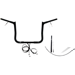 PartzBiz HD FBI-912012-B - FBI Black 12" Pointed Top Plug n Play EZ 1-1/4" Handlebar Kit Harley 21-23 FLH/T | 912012-B