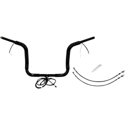 PartzBiz HD FBI-802512-B - FBI Black 12" Round Top Plug n Play EZ 1-1/2" Handlebar Kit Harley 16-20 FLH Touring | 802512-B