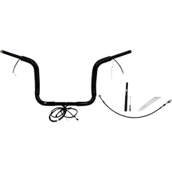 PartzBiz HD FBI-812412-B - FBI Black 12" Round Top Plug n Play EZ 1-1/2" Handlebar Kit Harley 21-23 FLH Touring | 812412-B