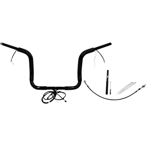 PartzBiz HD: 4416267-FBI Black 12" Round Top Plug n Play EZ 1-1/2" Handlebar Kit Harley 21-23 FLH Touring | 812412-B