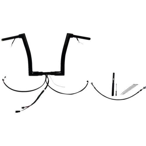 PartzBiz HD: 4416276-FBI Black 14" Flat Top Plug n Play EZ 1-1/2" Handlebar Kit Harley 21-23 FLTRX/S; FLTRU | 612914-B PartzBiz HD: 4416276-FBI Black 14" Flat Top Plug n Play EZ 1-1/2" Handlebar Kit Harley 21-23 FLTRX/S; FLTRU | 612914-B