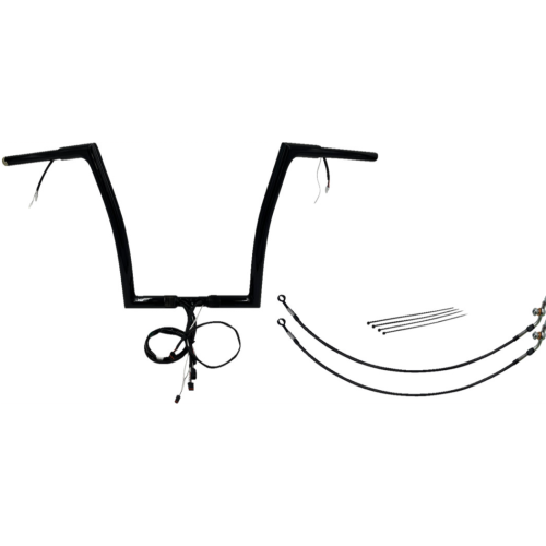 PartzBiz HD: 4416278-FBI Black 14" Flat Top Plug n Play EZ 1-1/4" Handlebar Kit Harley 15 FLTRX/S | 701914-B