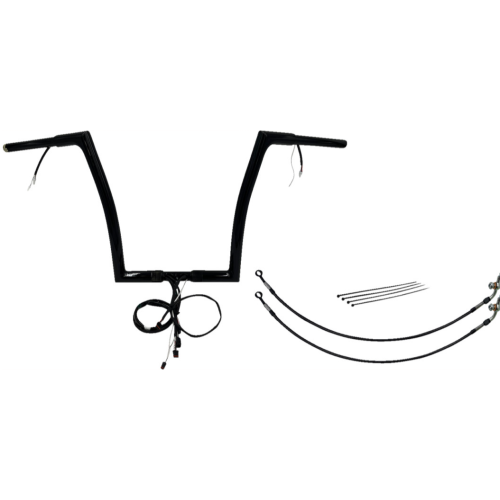 PartzBiz HD: 4416238-FBI Black 14" Flat Top Plug n Play EZ 1-1/4" Handlebar Kit Harley 16-20 FLTRX/S | 702914-B PartzBiz HD: 4416238-FBI Black 14" Flat Top Plug n Play EZ 1-1/4" Handlebar Kit Harley 16-20 FLTRX/S | 702914-B