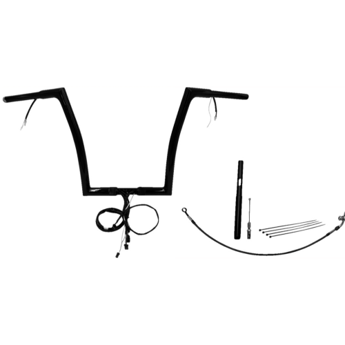 PartzBiz HD: 4416240-FBI Black 14" Flat Top Plug n Play EZ 1-1/4" Handlebar Kit Harley 21-23 FLTRX/S | 712914-B