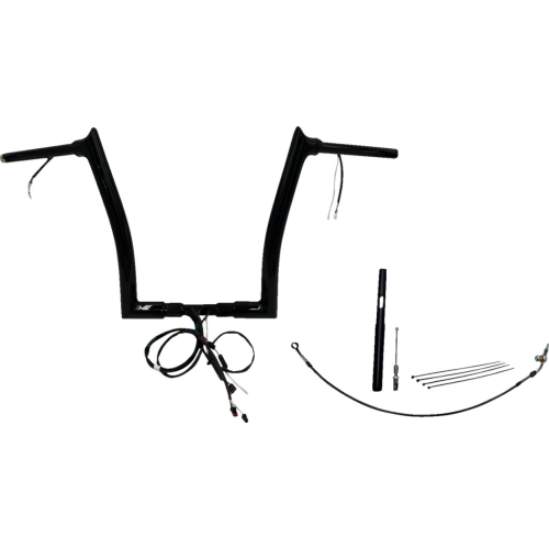 PartzBiz HD: 4416246-FBI Black 14" Pointed Top Plug n Play EZ 1-1/2" Handlebar Kit Harley 21-23 FLTRX/S FLTRU | 812914-B