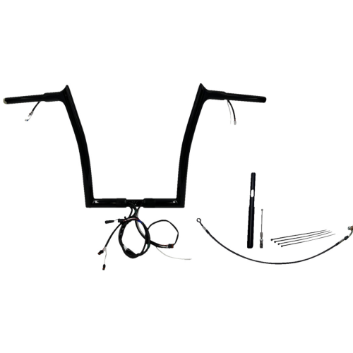 PartzBiz HD: 4416252-FBI Black 14" Pointed Top Plug n Play EZ 1-1/4" Handlebar Kit Harley 21-23 FLTRX/S | 912914-B PartzBiz HD: 4416252-FBI Black 14" Pointed Top Plug n Play EZ 1-1/4" Handlebar Kit Harley 21-23 FLTRX/S | 912914-B