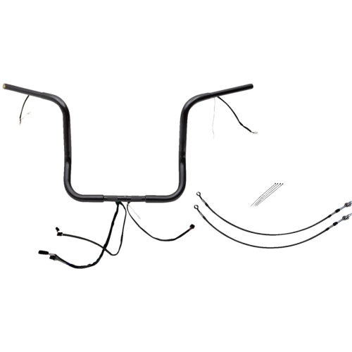 PartzBiz HD: 4416256-FBI Black 14" Round Top Plug n Play EZ 1-1/4" Handlebar Kit Harley 14-15 FLH/T | 901514-B