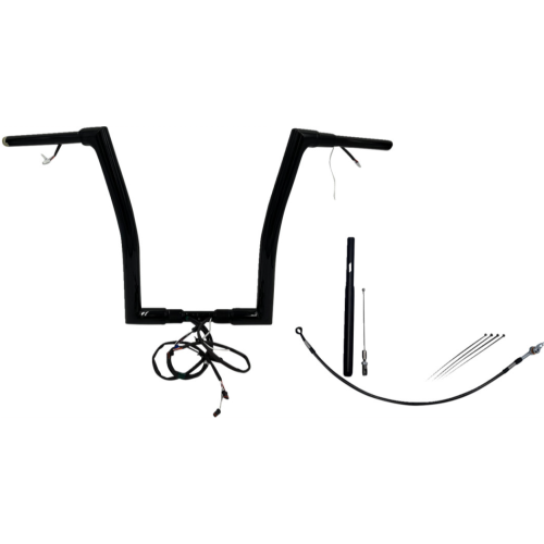 PartzBiz HD: 4416222-FBI Black 16" Flat Top Plug n Play EZ 1-1/2" Handlebar Kit Harley 21-23 FLTRX/S; FLTRU | 612916-B