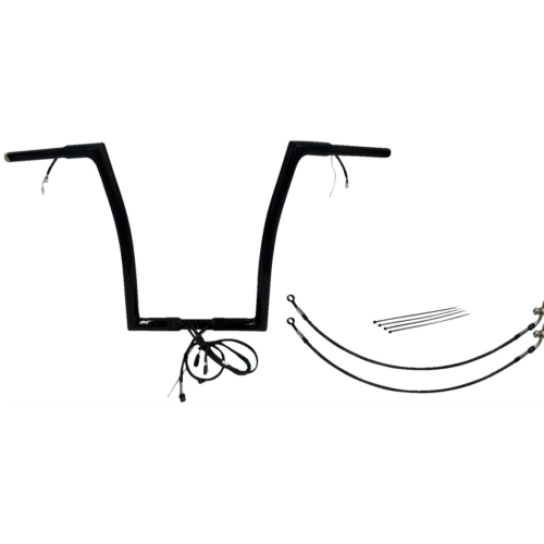 PartzBiz HD: 4416224-FBI Black 16" Flat Top Plug n Play EZ 1-1/4" Handlebar Kit Harley 15 FLTRX/S | 701916-B