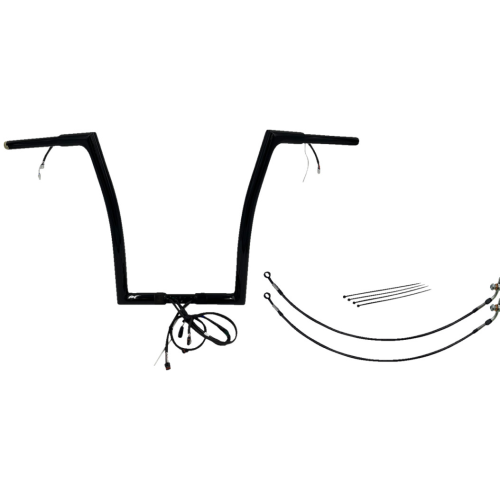 PartzBiz HD: 4416226-FBI Black 16" Flat Top Plug n Play EZ 1-1/4" Handlebar Kit Harley 16-20 FLTRX/S | 702916-B