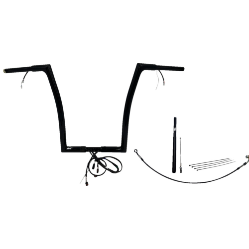 PartzBiz HD: 4416228-FBI Black 16" Flat Top Plug n Play EZ 1-1/4" Handlebar Kit Harley 21-23 FLTRX/S | 712916-B