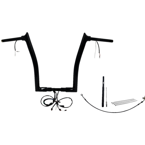 PartzBiz HD: 4416234-FBI Black 16" Pointed Top Plug n Play EZ 1-1/2" Handlebar Kit Harley 21-23 FLTRX/S FLTRU | 812916-B