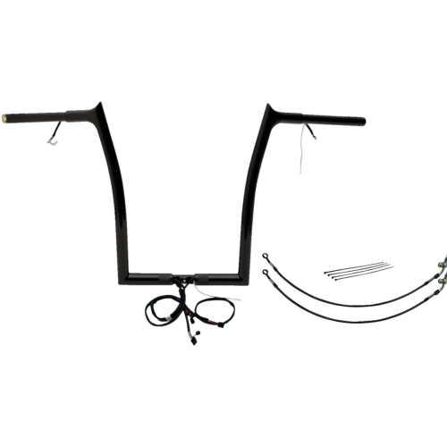 PartzBiz HD: 4416236-FBI Black 16" Pointed Top Plug n Play EZ 1-1/4" Handlebar Kit Harley 15 FLTRX/S | 901916-B