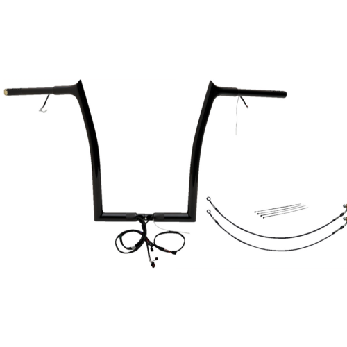 PartzBiz HD: 4416196-FBI Black 16" Pointed Top Plug n Play EZ 1-1/4" Handlebar Kit Harley 16-20 FLTRX/S | 902916-B