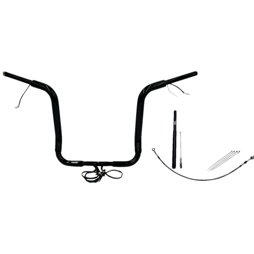 PartzBiz HD: 4416201-FBI Black 16" Round Top Plug n Play EZ 1-1/2" Handlebar Kit Harley 21-23 FLH Touring | 812416-B PartzBiz HD: 4416201-FBI Black 16" Round Top Plug n Play EZ 1-1/2" Handlebar Kit Harley 21-23 FLH Touring | 812416-B