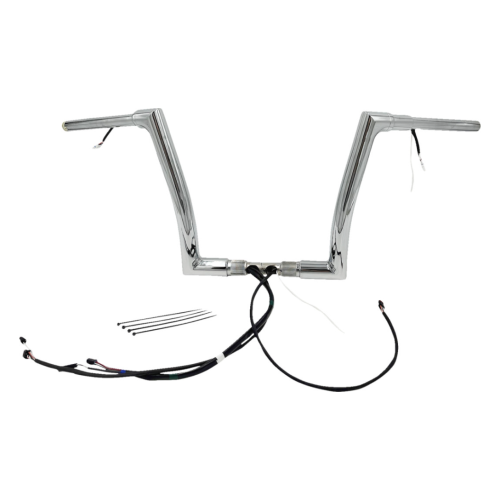 PartzBiz HD: 4416206-FBI Chrome 12" Flat Top Plug n Play EZ 1-1/2" Handlebar Kit Harley 15 FLTRX/S | 601312