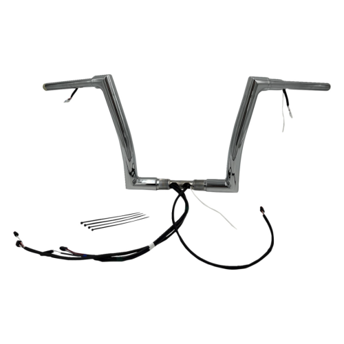 PartzBiz HD: 4416208-FBI Chrome 12" Flat Top Plug n Play EZ 1-1/2" Handlebar Kit Harley 16-20 FLTRX/S | 602312