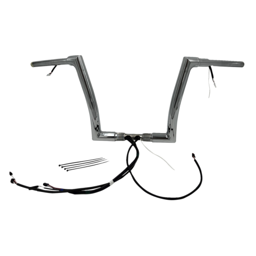 PartzBiz HD: 4416210-FBI Chrome 12" Flat Top Plug n Play EZ 1-1/2" Handlebar Kit Harley 21-23 FLTRX/S; FLTRU | 612912