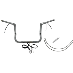 PartzBiz HD FBI-701212 - FBI Chrome 12" Flat Top Plug n Play EZ 1-1/4" Handlebar Kit Harley 14-15 FLH/T | 701212 PartzBiz HD FBI-701212 - FBI Chrome 12" Flat Top Plug n Play EZ 1-1/4" Handlebar Kit Harley 14-15 FLH/T | 701212
