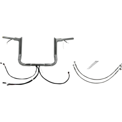PartzBiz HD FBI-801212 - FBI Chrome 12" Pointed Top Plug n Play EZ 1-1/2" Handlebar Kit Harley 14-15 FLH/T | 801212 PartzBiz HD FBI-801212 - FBI Chrome 12" Pointed Top Plug n Play EZ 1-1/2" Handlebar Kit Harley 14-15 FLH/T | 801212